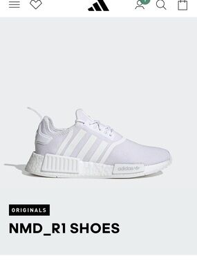adidas White NMD_R1 Low-Top Sneakers